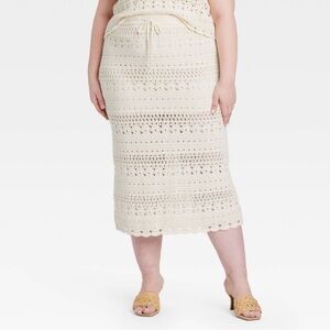 Universal Thread Cream Lined Knit Skirt